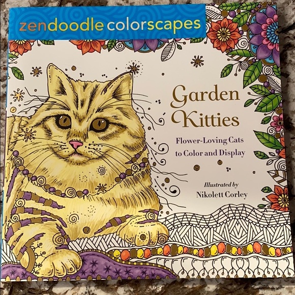 🐱Zendoodle Colorscapes Coloring Book + 14 markers - Picture 2 of 5